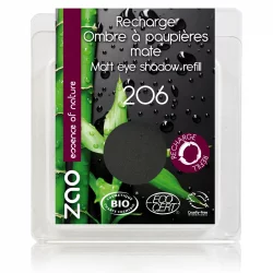 Recharge Fard à paupières mat BIO N°206 Noir - 3g - Zao Make-up