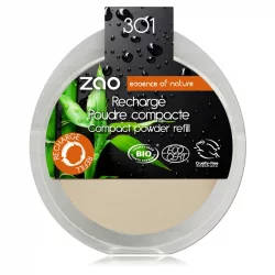 Recharge Poudre compacte BIO N°301 Ivoire - 9g - Zao Make-up