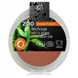 Recharge Fard à joues compact BIO N°321 Brun orange - 9g - Zao Make-up