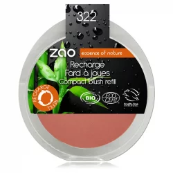 Recharge Fard à joues compact BIO N°322 Brun rosé - 9g - Zao Make-up