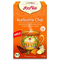 Infusion au curcuma, cannelle & gingembre BIO - Curcuma Chai - 17 sachets - Yogi Tea
