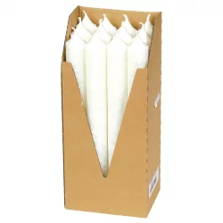 Bougies chandeliers blanches en stéarine BIO 22 x 210 mm - 12 pièces - Eubiona
