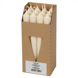 Bougies chandeliers ivoires en stéarine BIO 22 x 210 mm - 12 pièces - Eubiona