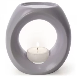 Teelicht-Duftlampe Taupe matt für ätherische Öle - Primavera