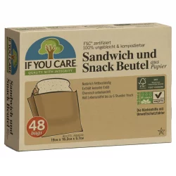 Sacs en papier pour sandwich & snack écologiques - 48 pièces - If You Care