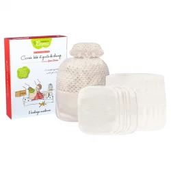 Ökologisches Kit Eco Chou Mini Eukalyptus - 10 Babytüchlein, 5 Windelhandschuhe & Wäschenetz - Les Tendances d'Emma