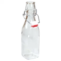 Schoppen Flasche viereckiger Boden aus Glas 25cl mit Verschluss - ah table !