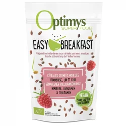 BIO-Easy Breakfast gemahlene Cerealienkeimlinge Himbeeren, Leinsamen & Chiasamen - 350g - Optimys