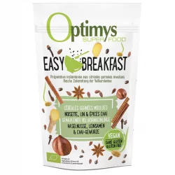 BIO-Easy Breakfast gemahlene Cerealienkeimlinge Haselenuss, Leinsamen & Chai-Gewürze - 350g - Optimys