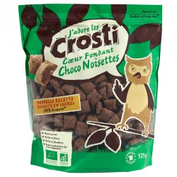 Gefüllte BIO-Cerealien weicher Kern Schokoladen- & Haselnussgeschmack - 525g - Favrichon Crosti
