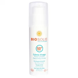 Crème solaire visage & cou BIO IP 50+ aloe vera & karanja - 50ml - Biosolis