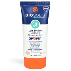 BIO-Sonnenmilch Sport für Gesicht & Körper LSF 50+ Aloe Vera & Karanja - 75ml - Biosolis