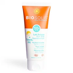 Lait solaire visage & corps bébé & enfant BIO IP 50+ 100ml - Biosolis