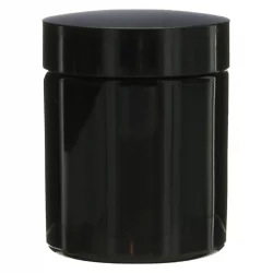 Pot en verre noir 50ml avec couvercle à vis noir - 1 pièce - Potion & Co