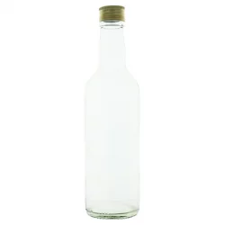 Runde transparente Glasflasche 1l mit Schraubverschluss aus Aluminium - 1 Stück - Potion & Co