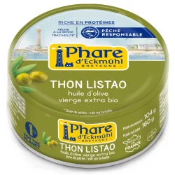 Thon listao à l'huile d'olive BIO - 160g - Phare d'Eckmühl