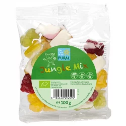 Bonbons aux fruits BIO avec gélatine - Jungle Mix - 100g - Pural