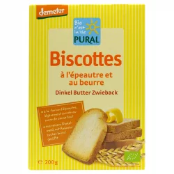 Biscottes à l'épeautre & au beurre BIO - 200g - Pural