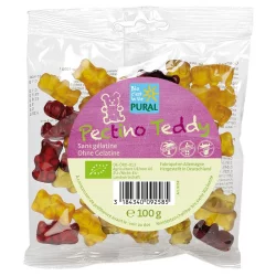 Bonbons oursons aux fruits BIO sans gélatine - Pectino Teddy - 100g - Pural