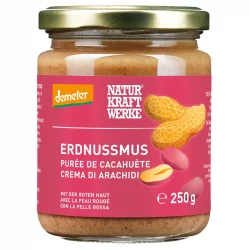 Beurre de cacahuètes avec la peau rouge BIO - 250g - NaturKraftWerke