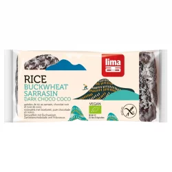 Galettes de riz sarrasin au chocolat noir & noix de coco BIO - 90g - Lima