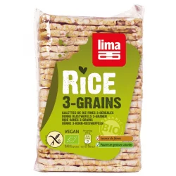 BIO-Reiswaffeln 3-Korn rechteckig - 130g - Lima