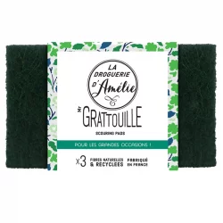 Scheuerpad aus natürlichen & recycelten Fasern Mr Gratouille - 3 Stück - La droguerie d'Amélie﻿