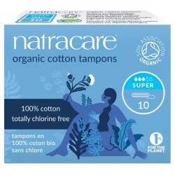 Mini tampons super sans applicateur BIO flux moyen-fort - 10 pcs Natracare﻿