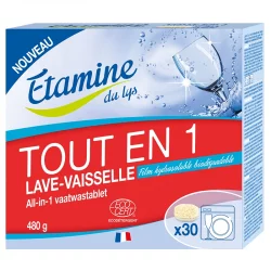 Tablettes lave-vaisselle tout en 1 écologiques sans parfum - 30 tablettes - Etamine du Lys