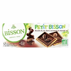 Biscuits pur beurre recouverts de chocolat noir BIO - 150g - Bisson