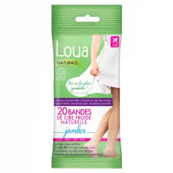 Bandes de cire froide épilation jambes cire d'abeille - 20 bandes - Loua