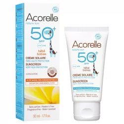 Crème solaire visage & corps bébé BIO IP 50+ sans parfum - 50ml - Acorelle