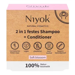 Natürliches 2 in 1 festes Shampoo & Conditioner Soft blossom - 80g - Niyok
