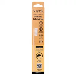 Brosse à dents en bambou Beige Medium - 1 pièce - Niyok Choosebrush