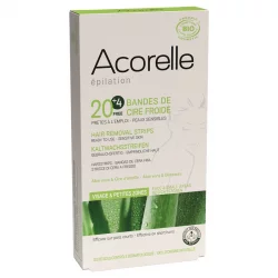 Bandes de cire froide épilation visage BIO - 20 bandes - Acorelle