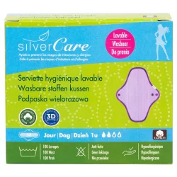 Serviette hygiénique lavable de jour BIO pour règles moyennes - 1 pièce - Silvercare