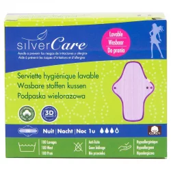 Serviette hygiénique lavable de nuit BIO flux fort - Silvercare