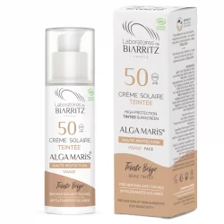 Crème solaire visage teintée beige BIO IP 50 - 50ml - Laboratoires de Biarritz