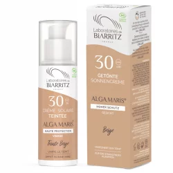 Crème solaire visage teintée beige BIO IP 30 - 50ml - Laboratoires de Biarritz