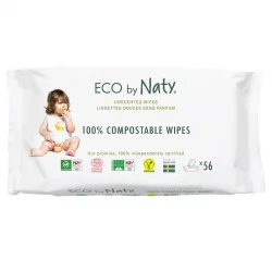 Lingettes douces bébé ECO sans parfum - 56 pièces - Naty