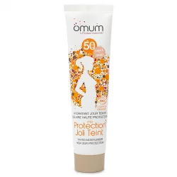 Feuchtigkeitsspendende getönte Sand BIO-Sonnencreme LSF 50 - 40ml - Omum