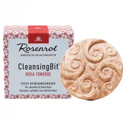 Festes BIO-Reinigungsmaske rosa Tonerde & Rosenblüte - 65g - Rosenrot