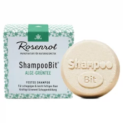 Natürliches festes Shampoo Algen & Grüntee - 55g - Rosenrot