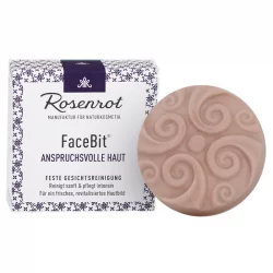Nettoyant visage solide peau exigeante BIO rose sauvage & beurre de karité - 50g - Rosenrot