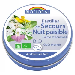 Pastilles de Secours Nuit paisible BIO goût orange - 50g - Biofloral