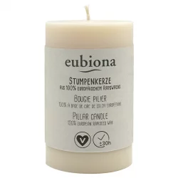 Stumpenkerze Weiss aus natürlichem Rapswachs 50 x 80 mm - Eubiona