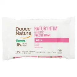 Lingettes d'hygiène intime BIO mélisse - 15 pièces - ﻿Douce Nature