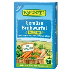 Cubes de bouillon de légumes pauvres en sel BIO - 8 cubes - Rapunzel