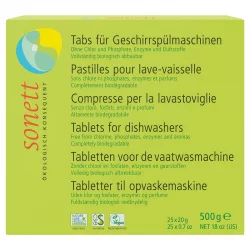 Ökologische Tabs für Geschirrspülmaschinen ohne Duft - 25 Waschgänge - 500g - Sonett