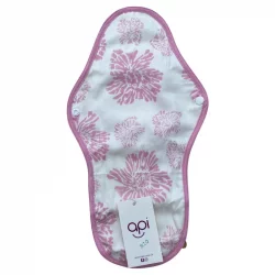 Waschbare Slipeinlage normal rosa Blumen für die leichte Menstruation aus Bio-Baumwolle - 1 Stck - api-care